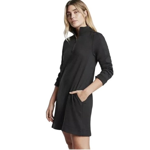 Athleta West Town Dress Black Sweatshirt 1/4 Zip with Pockets - Picture 1 of 7